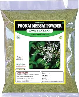 3V PRODUCTS Poonai Meesai Powder 25g | Java Tea Leaf | Orthosiphon Stamineus | Cat Whiskers | Seeraga Thulasi