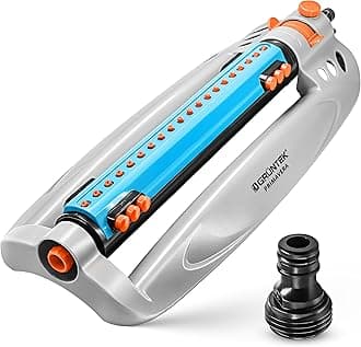 Oscillating Lawn Sprinkler for Yard & Garden – Covers up to 3617 Sq Ft, 16 Nozzles, Universal US/EU Hose Connector, Durable Plastic Construction