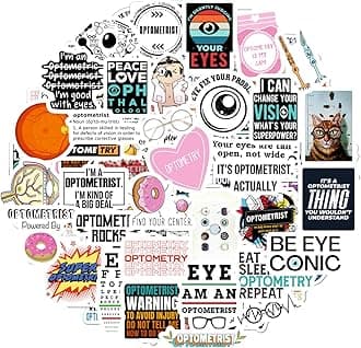 BulbaCraft 100Pcs Funny Eye Doctor Stickers, Optometrist Stickers, Funny Optometry Gifts for Women, Ophthalmology Gifts, Eye Doctor Gifts, Gifts for Optometrist Laptop Decals