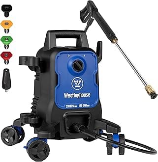 ePX3000 Electric Pressure Washer 2030 Max PSI 1.76 Max gal/min with Anti-Tipping Technology, Soap Tank and 4-Nozzle Set