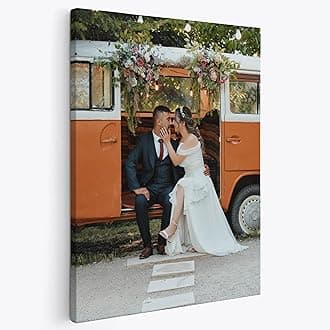 USA Custom Photo Canvas Print, Personalized Picture to Canvas Wall Art, Wedding Family Pet Portrait Print, Gallery Wrapped Canvas, Floating Frame Option Available, Handmade Canvas Wall Decor Made in USA 11x14