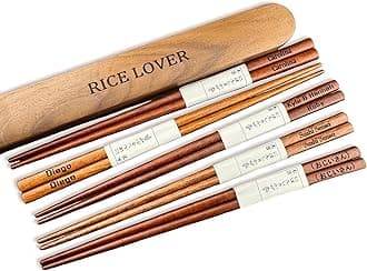 1 Pair Natural Wood Walnut Chopsticks Reusable Custom Engraved Japanese or Chinese Style Personalized Gift Set