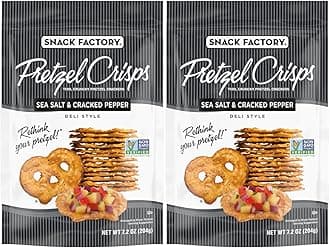 Pretzel Crisps, Sea Salt & Cracked Pepper, 7.2 Oz (Pack of 2)
