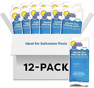 Chlorine-Free Pool Shock – Quick Dissolving, Fast-Acting, Shock-Oxidizer for Swimming Pools, Spas, and Salt Chlorinated Pools Compatible - 12 x 1 Pound Bags