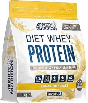 Applied Nutrition Diet Whey - High Protein Powder Supplement, Low Carb & Sugar, for Weight Management with CLA, L Carnitine, Green Tea (1kg - 40 Servings) (Banana Milkshake)