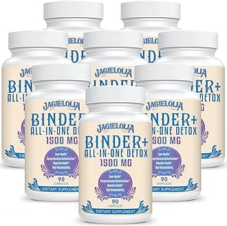 All-In-One Detox Binder Supplement 1500 MG - High Bioavailability, Liver Gut Detox Cleanse with Activated Charcoal, Zeolite & Bentonite Clay for Toxins, Liver, Digestive, 720 Vegan Capsules