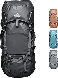 Teton 65L Signal backpack, durable and ready for hiking, camping or backpacking. Perfect lightweight travel bag with more room than you think, Onyx