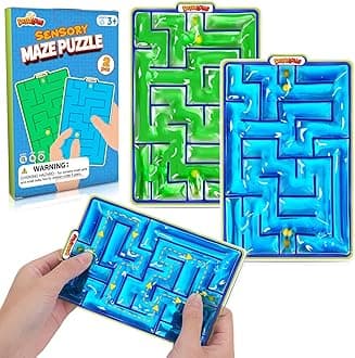 Sensory Toys Fidget Marble Maze - 2 Pack Gel Filled Sensory Items for Kids Children Teens Autism | Sensory Autistic Calming Toys for Preschool Classroom | Gifts Prizes for Kids Classroom