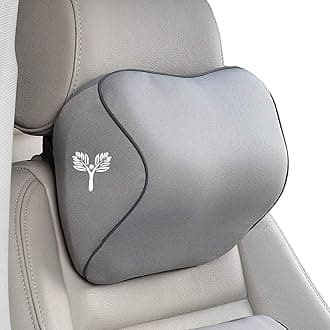 Grin Health Orthopedic Car Neck Rest Pillow for Neck Pain Relief – Large | Added Comfort Support for Larger Head-to-Seat Gaps | Memo-Active Foam Cervical Headrest Cushion for Driving (Grey)