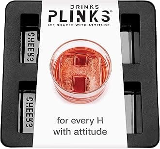 DrinksPlinks Letter H Ice Cube Mold - Custom Silicone Whiskey Ice Cubes Mold – Personalized Monogram H Large Tray for Cocktails & Initials Drinks - Big Bourbon Ice Cube Molds - Fun Customized Gifts