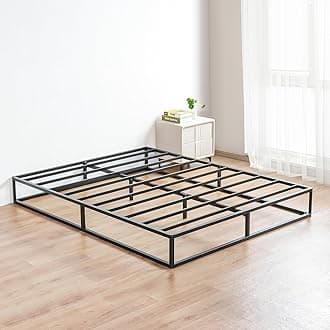 Olee Sleep 9 Inch Modern Metal Platform Bed Frame, Steel Slat Anti-Slip Support, Steel Mattress Foundation, No Box Spring Needed, Black, Full Size