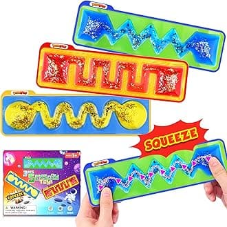 Squishy Sensory Toys for Kids - 3 Pack Fidget Toy Sensory Tube for Autism - Quiet Fidget for Classroom Students - Squeeze Toys Filled with Colorful Goo - Prizes for Kids Classroom