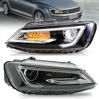 VLAND Headlight Assembly Fit for 2011-2018 Jetta 6th, with Sequential Turn Signal, Regular
