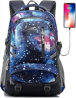 PROETRADE Laptop Backpack,Travel Business College School Rucksack, Anti Theft Computer Backpack Bag with USB Charging Port, Galaxy a, Onesize
