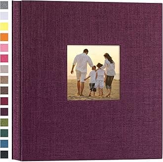 potricher Linen Hardcover Photo Album 4x6 1000 Photos Large Capacity for Family Wedding Anniversary Baby Vacation (Purple, 1000 Pockets)