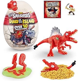 Smashers Dino Island Mini Egg Spinosaurus by ZURU Prehistoric Discovery Toy with 10 Surprises, Dinosaur Toys, Slime, Sand and More Age 5+