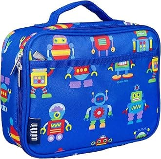 Wildkin Insulated Lunch Box for Boys and Girls, Perfect Size for Packing Hot or Cold Snacks for School and Travel, Mom's Choice Award Winner, BPA-free, Olive Kids (Robots)