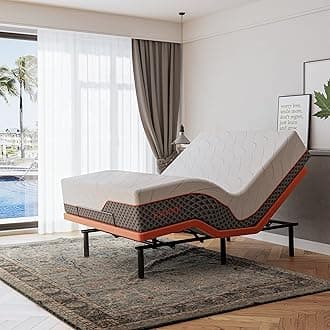 ESHINE Adjustable Bed Frame Queen - Easy to Install in 5 Minutes, Adjustable Bed for Massage, Zero Gravity, Under Bed Lights, Wireless Remote, Foot&Head Incline, Smart Bed, 3000 Premium Series