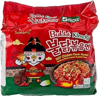 Samyang Foods Hot Chicken Ramen - Kimchi Flavor (Pack of 5) - 2020 New Flavour