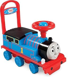 Thomas & Friends Kids Ride On Toys for 1+ years Boys and Girls - Sit and Ride On Thomas the Tank Engine Toy with Steering Wheel - Easy Assembly Toddler Walker Toy - Outdoor and Indoor Push Along Car