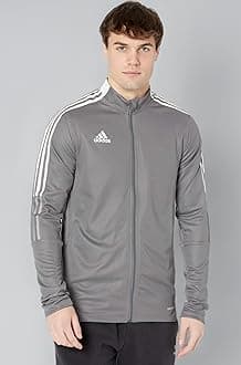 adidas Men's Polyester Standard Length Tiro 21 Track Jacket Team Grey Medium