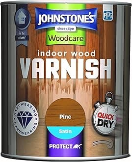 Johnstone's 309303 Woodcare Indoor Wood Varnish, Pine Satin, 750 ml