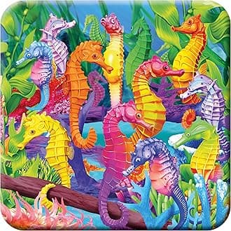 3D LiveLife Cork Coaster - Hilarious Hippocampus from Deluxebase. Lenticular 3D Cork Seahorse Coaster. Non-slip drinks mat with original artwork licensed from renowned artist, Michael Searle