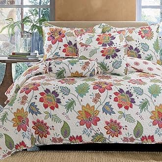 Cozy Line Home Fashions Gypsy Floral Reversible Quilt Bedding Set, Bedspread Coverlet Lightweight for All Seasons (Spring Blooming, King - 3 Piece)