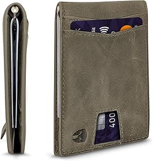 Bryker HydeRFID Blocking Slim Minimalist ID Inside Front Pocket Wallet, Money Clip, 9 Slots, Leather