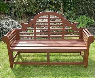 Richmond Large Hardwood Garden Bench FSC® Certified Lutyens Marlboro Style 165cms Great Outdoor Furniture For Your Garden or Patio Marlborough