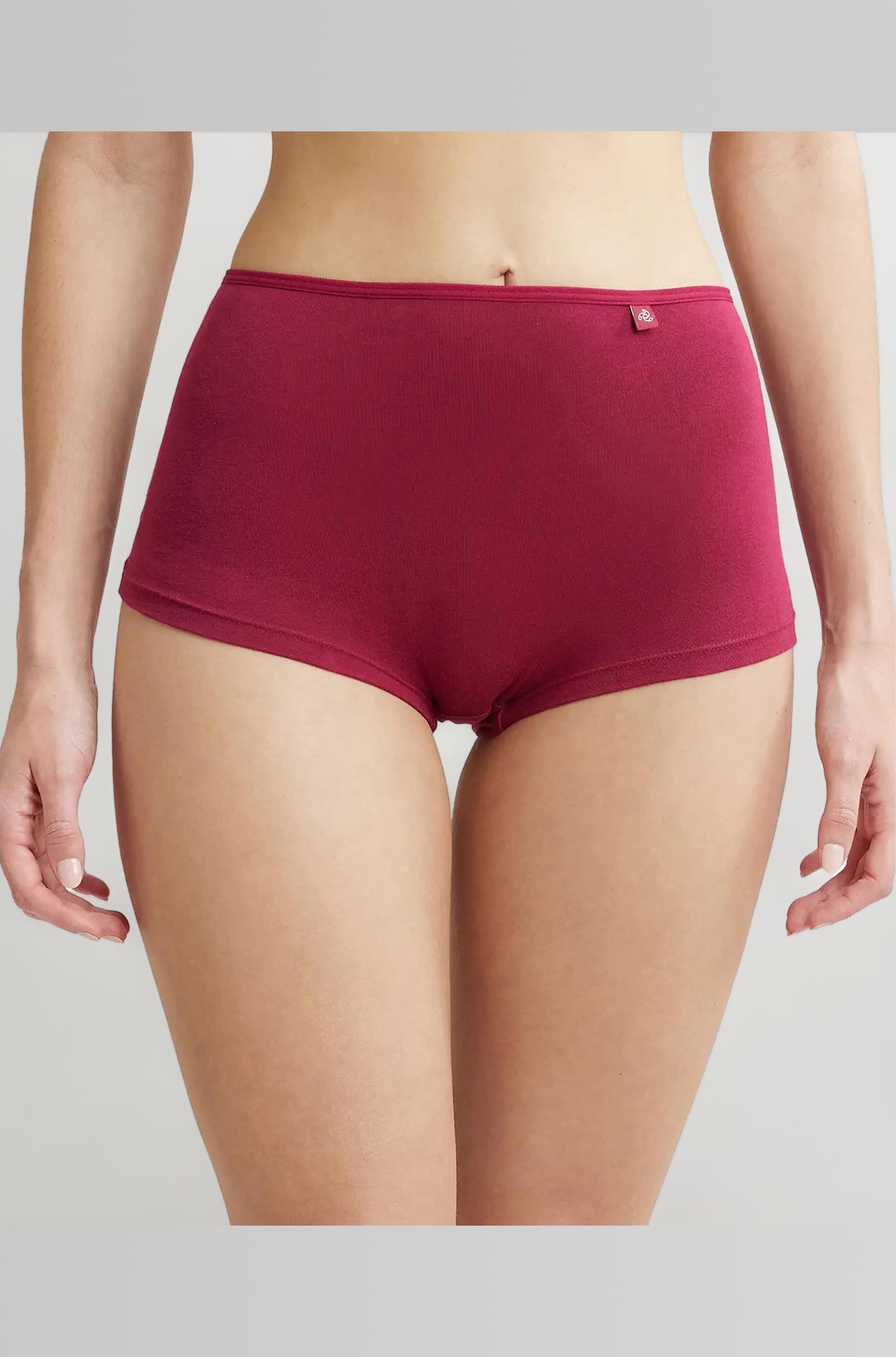 SS04 Women's High Coverage Super Combed Cotton Elastane Stretch Mid Waist Boy Shorts with Concealed Waistband and Stay Fresh Treatment