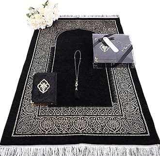 IEF Personalized Prayer Rug Quran Prayer Beads Islamic Gift Set, Ramadan Eid Wedding Birthday Mother's Day Father's Day Anniversary Day Gifts