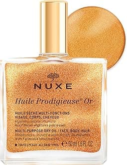 Huile Prodigieuse Shimmering Dry Oil, Gold-Flecked Dry Oil, Illuminates & Softens Face, Body & Hair, Multi-Purpose Nourishment, Vegan Formula