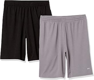 Amazon Essentials Men's Athletic Basketball Gym,Performance Tech Loose-Fit Training Shorts, Pack of 2