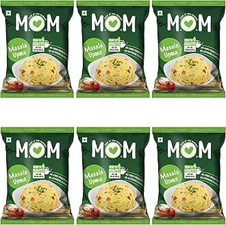 MOM - Meal of the Moment, Masala Upma Pouch, 63g (Pack of 6) - Ready to Eat | Instant Food | No Added Preservatives