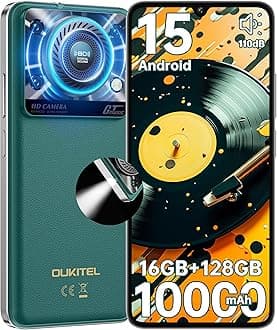 OUKITEL C60 Unlocked Phone Android 15-10000 mAh Battery 16GB +128GB/1TB TF110dB Speaker Android Phones, 6.88”HD+ 90 Hz Display 13MP Camera Smartphone, 120LM Flashlight/OTG/Fingerprint/4G Dual SIM