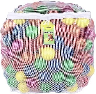 Click N' Play Plastic Balls for Ball Pit, Phthalate & BPA Free, Crush Proof Play Balls for Ball Pit, Pit Balls in Assorted Colors in Reusable and Durable Storage Mesh Bag with Zipper | 200, 1000 count