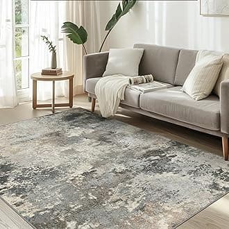 Area Rugs 6x9 Machine Washable Rug for Bedroom Living Room Dining Room, Large Modern Abstract Soft Rugs, Indoor Low Pile Carpet with Non Slip Rubber Backing, Abstract Grey Green