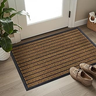 ubdyo Extra Durable Door Mat - Dirt Trapping Outdoor Welcome Mats - Non-Slip Outdoor Indoor Entrance - Low Profile Front Doormat (47" x 32", Bright Brown)