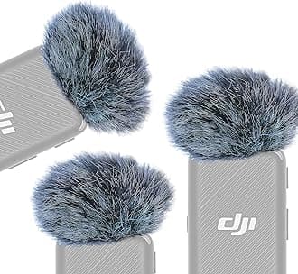 Microphone Deadcat Compatible with DJI Wireless Lavalier Microphone, Microphone Windscreen Wind Shield Muff Wind Blocker Protection Windjammer 3 Pieces Black