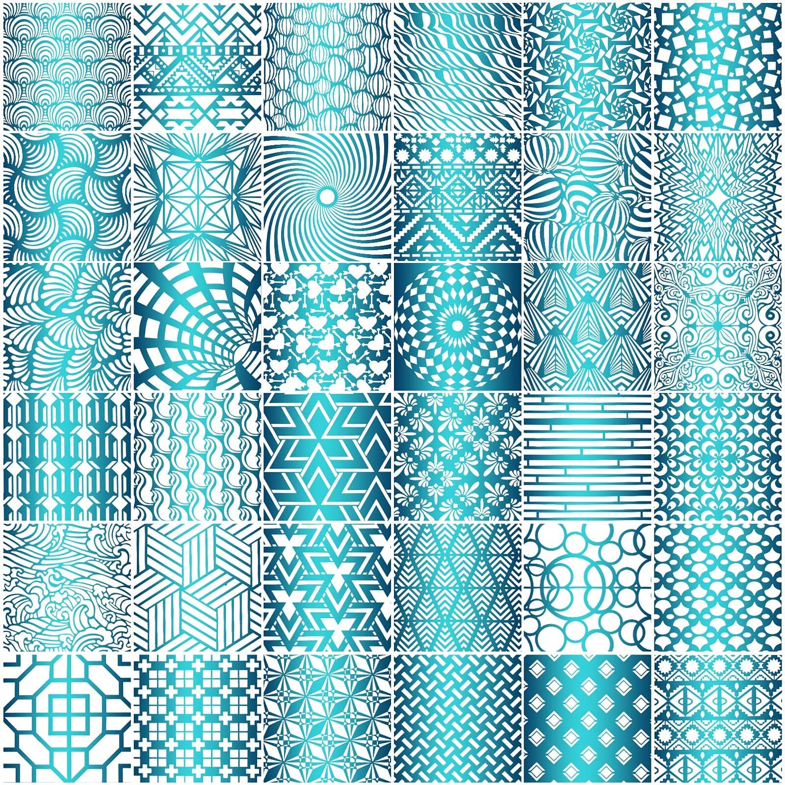 Tinlade 36 Pack Geometric Painting Stencils Set, Mandala Tile Pattern Templates for DIY Wall Art, Furniture Floor Decor Drawing Tools for Crafts Scrapbooking Painting Projects(6 x 6 Inches)