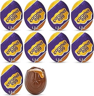 Caramel Eggs, 10 Count – Easter Chocolate Treats, Creamy Milk Chocolate with Smooth Caramel Filling – Perfect for Egg Hunts, Easter Baskets & Candy Gifts – 1.2oz Each