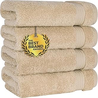 Cotton Paradise Hand Towels for Bathroom, 100% Cotton Turkish 4 Piece Hand Towel Set, Soft Absorbent Face Towels Clearance Set, Beige Hand Towels