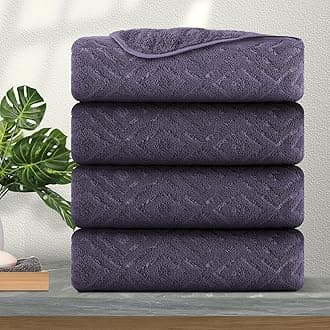 4 Pack Large Bath Towels Set 35"x70" Oversized Bath Sheet Chair Towels, 600 GSM Ultra Soft & Absorbent Towels for Bathroom, Quick Dry Towel for Gym Hotel Camp Pool Purple
