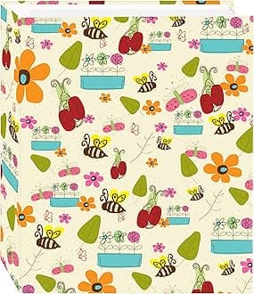 Pioneer Photo Albums Magnetic Self-Stick 3-Ring 100 Pages (50 Sheets), Doodles Design