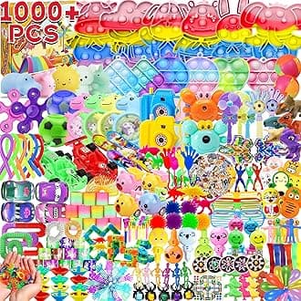 1000+ PCS Party Favors for Kids,Fidget Toys Pack,Valentines Stocking Stuffers, Birthday Gift, Treasure Box,Goodie Bag Stuffers, Carnival Prizes, Toys Filler Sensory Toy for Classrooom