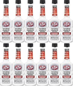 High Mileage Fuel Injector Cleaner and Carburetor Cleaner Treatment, Bottled Lubricant for Upper Cylinder, 5.25 Oz, 12 Count, STP
