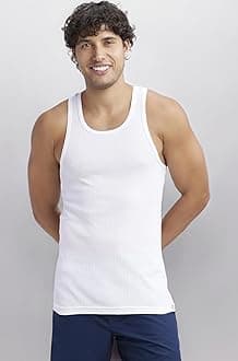 Jockey 9922 Men's Super Combed Cotton Rib Slim Fit Racer Back Styling Round Neck Gym Vest