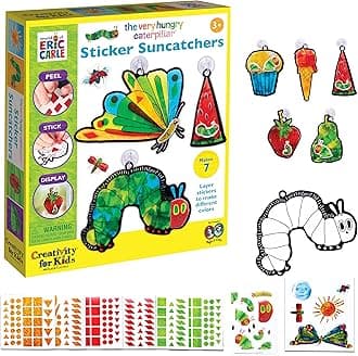 Creativity for Kids The Very Hungry Caterpillar: Sticker Suncatcher Kit - DIY Window Stickers for Toddlers from The World of Eric Carle, Preschool Arts and Crafts for Kids Ages 3-5+