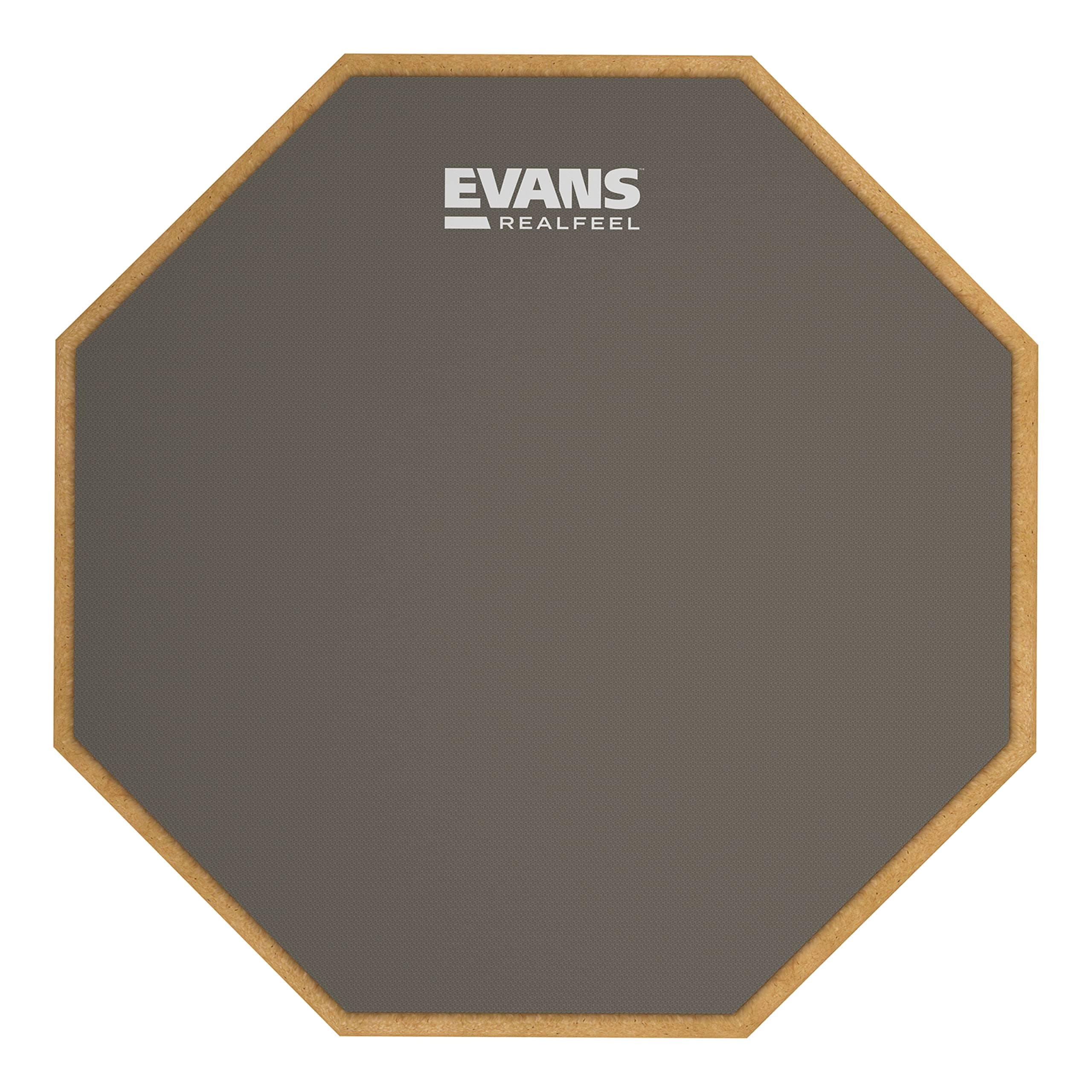 Evans RF12G RealFeel - Drum Practice Pad - Drum Pad - Drummer Practice Pad - Gum Rubber, Single Sided, 12 Inch